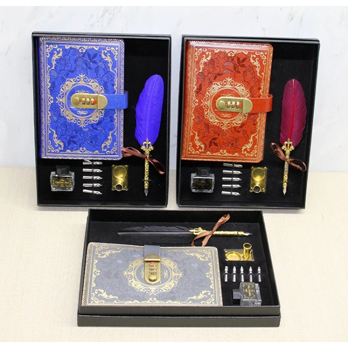 Şifreli Deri Defter Ve Divit Hokka Seti