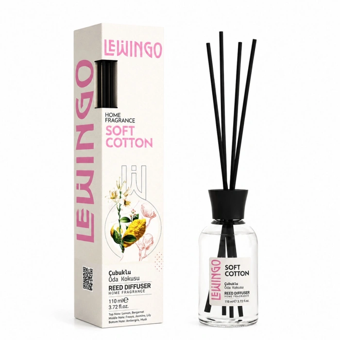 Soft Cotton Bambu Çubuklu Oda Kokusu - 110 ml - Cam Şişe 