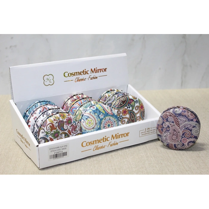 Taşlı Yuvarlak El Aynası Kalın Model 2