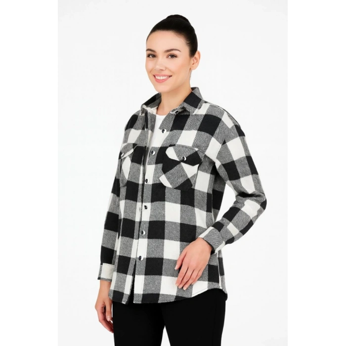 Uzun Kollu Oduncu Gömlek - Siyah