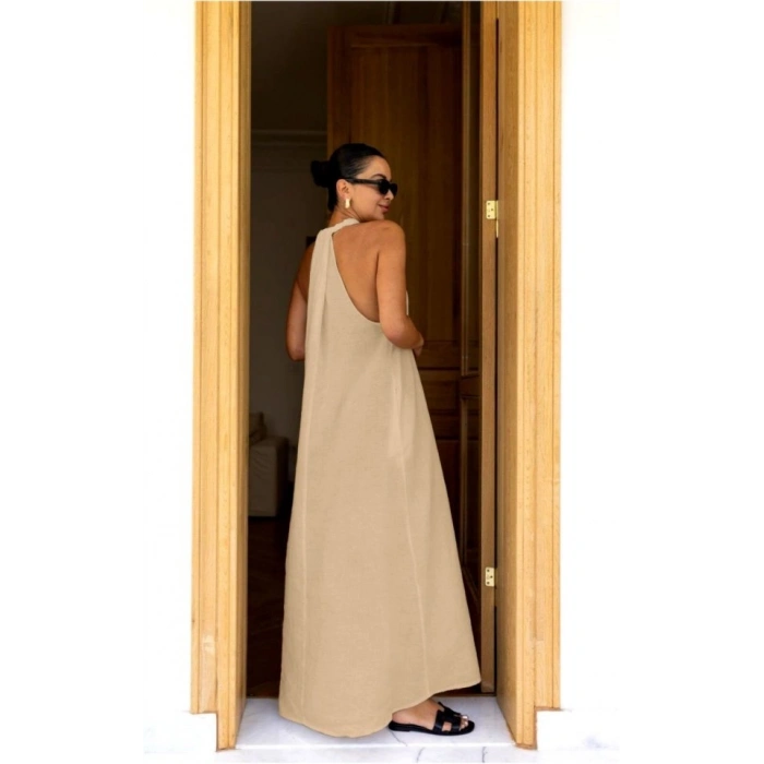 V Yaka Paraşüt Elbise