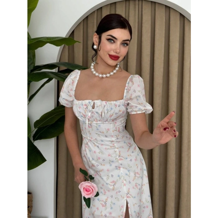 Zeze Balon Kol Elbise