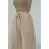 Bej Keten Pantolon