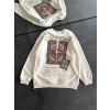 Bisiklet Yaka Baskılı SweatShirt - Beyaz