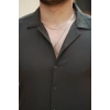 Erkek Apaj Yaka Kısa Kollu Gömlek