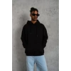 Erkek Düz Kapüşonlu Sweat - Siyah