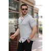 Erkek Hakim Yaka Kısa Kollu Gömlek