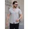 Erkek Kısa Kollu örme Kumaş Pamuklu Gömlek