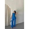 JAKAR KETEN KOLSUZ BLUZ-PANTOLON TK - Mavi