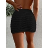 Kadın Bağcıklı Mini Triko Etek