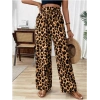Kadın Beli Lastikli Leopar Desen Süprem Pantolon