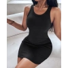 Kadın Kalın Askılı Bodycon Kaşkorse Mini Elbise
