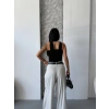 Kadın Toka Detay Halter Yaka Sandy Bluz