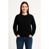 Üç İplik Düz Bisiklet Yaka SweatShirt  - Siyah