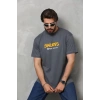 Unisex Basic Bisiklet Yaka Oversize T-Shirt - Füme