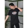 Unisex Baskılı Oversize T-Shirt - Siyah