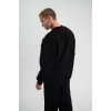 Uzun Kol Bisiklet Yaka Basic SweatShirt - Siyah