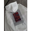Uzun Kol Kapşonlu Ön Ve Arka Baskılı SweatShirt - Beyaz