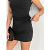 Yarım Bogazlı Kolsuz Mini Boy Elbise - Siyah