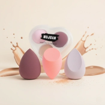 3lü Makyaj Süngeri Seti Kalpli Kutu