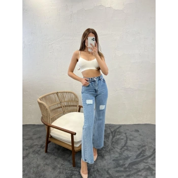 6373 DENİM SLIM PALAZZO FIT-MAVİ