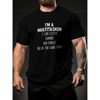 Baskılı Oversize Bisiklet Yaka T-shirt - Siyah