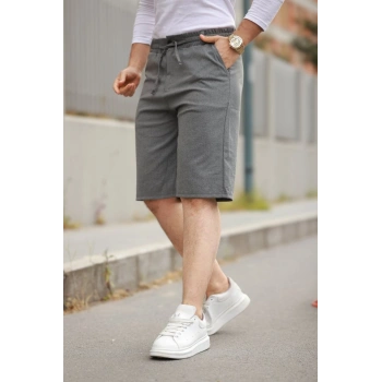 Erkek Beli Bağcıklı Ve Düğmeli Bezayağı Kumaş şort