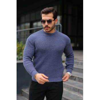 Erkek Bisiklet Yaka Örme Kazak