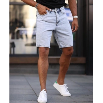 Erkek Buz Mavi Kar Yıkama Şort