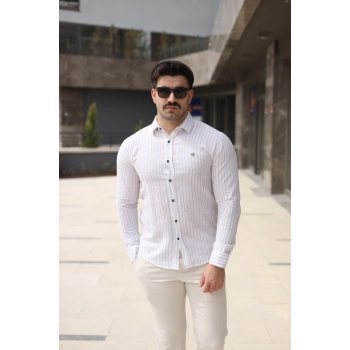 Erkek çizgi Desenli Gömlek