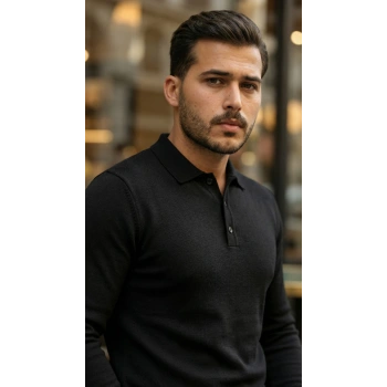 Erkek Düğme Yakalı Triko