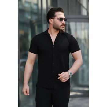 Erkek Kısa Kollu örme Kumaş Pamuklu Gömlek