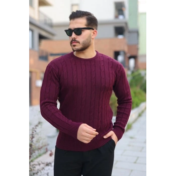 Erkek örgü Desen Bisiklet Yaka Kazak