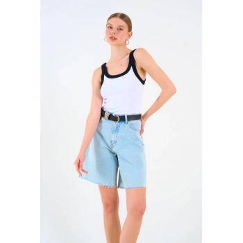 İki Renkli Atlet - Beyaz-Siyah