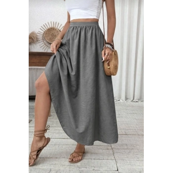 Kadın Beli Lastikli Paraşüt Kumaş Etek