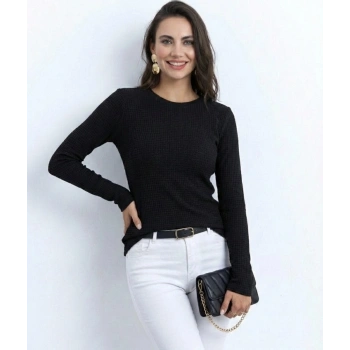 Kadın Uzun Kollu Bisiklet Yaka Triko Kazak