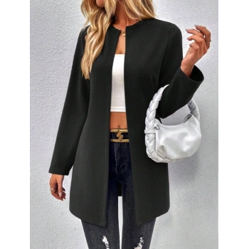 Kadın Uzun Kollu önü Açık Uzun Modal Ceket
