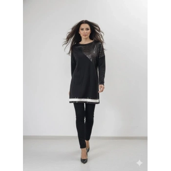 Kadın Uzun Kollu Pulpayet Detay Bluz