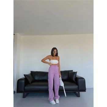 KARGO PANTOLON - Lila