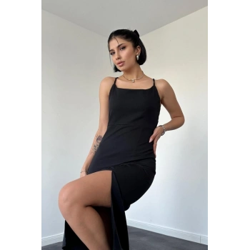 Siyah Sırt Dekolteli Elbise