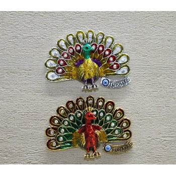 Swarovski Taşlı Tavuskuşu Magnet