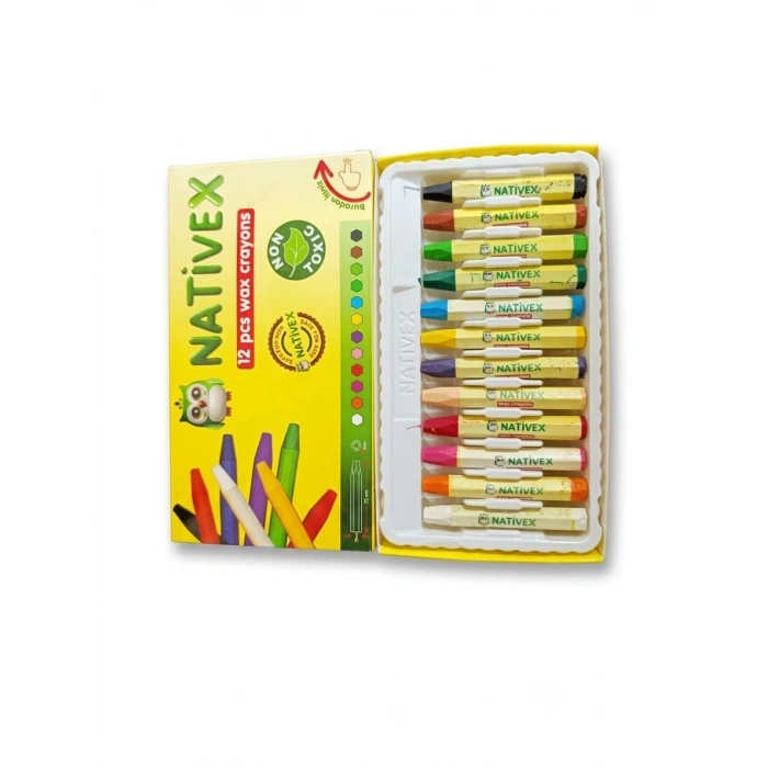Nativex Yeni Wax Crayon Pastel Boya 12li