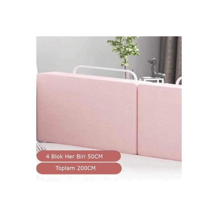 200 Cm Serenity Xl Yeni Nesil Yatak Bariyeri Korkuluğu Pink (4 Blok)