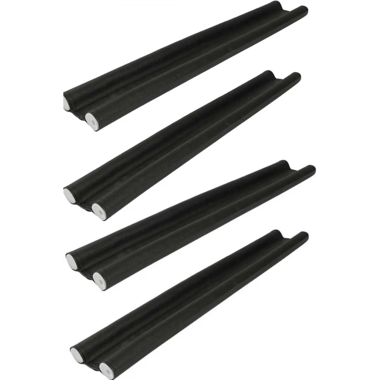 4 Adet Siyah Çift Taraflı Kapı Altı Rüzgar Soğuk Ve Haşere Önleyici Isı Yalıtım Süngeri