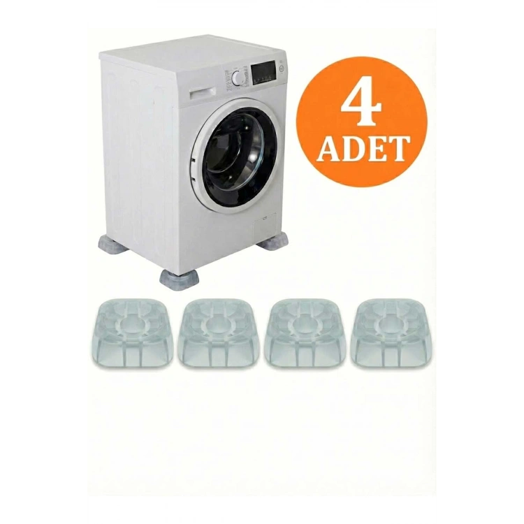 Beyaz Eşya Altlığı Ayağı 4 Adet Çamaşır Bulaşık Makinası Buzdolabı Yükseltici Titreşim Önleyici
