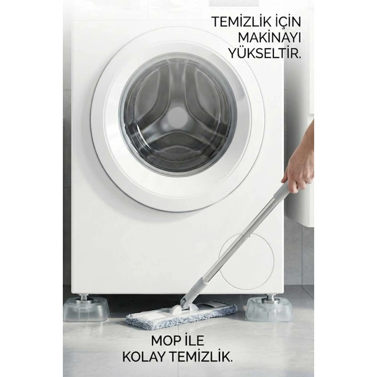 Beyaz Eşya Altlığı Ayağı 4 Adet Çamaşır Bulaşık Makinası Buzdolabı Yükseltici Titreşim Önleyici