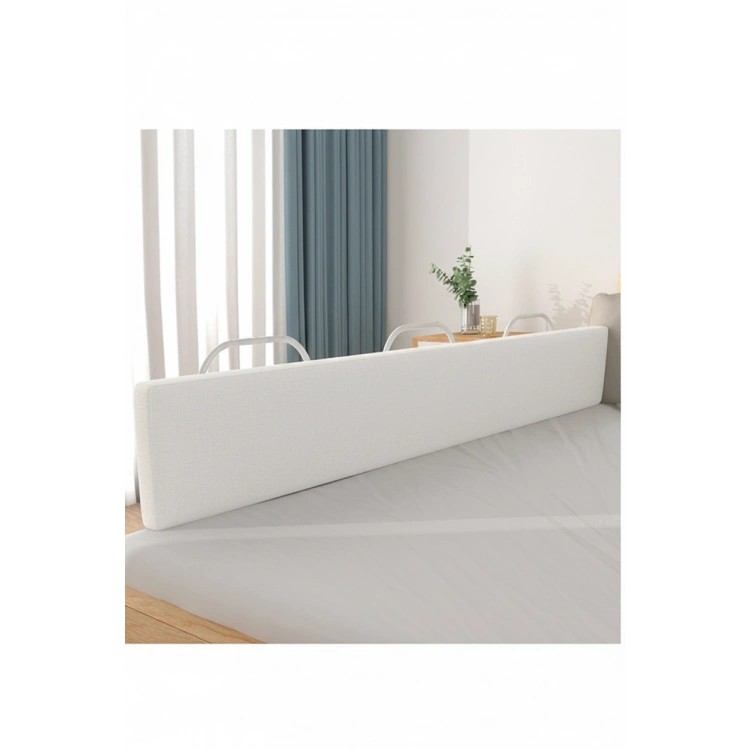 PRO Yumuşak Bebek Güvenlik Yatak Bariyeri Yatak Korkuluğu 200 Cm Tek Parça BEYAZ