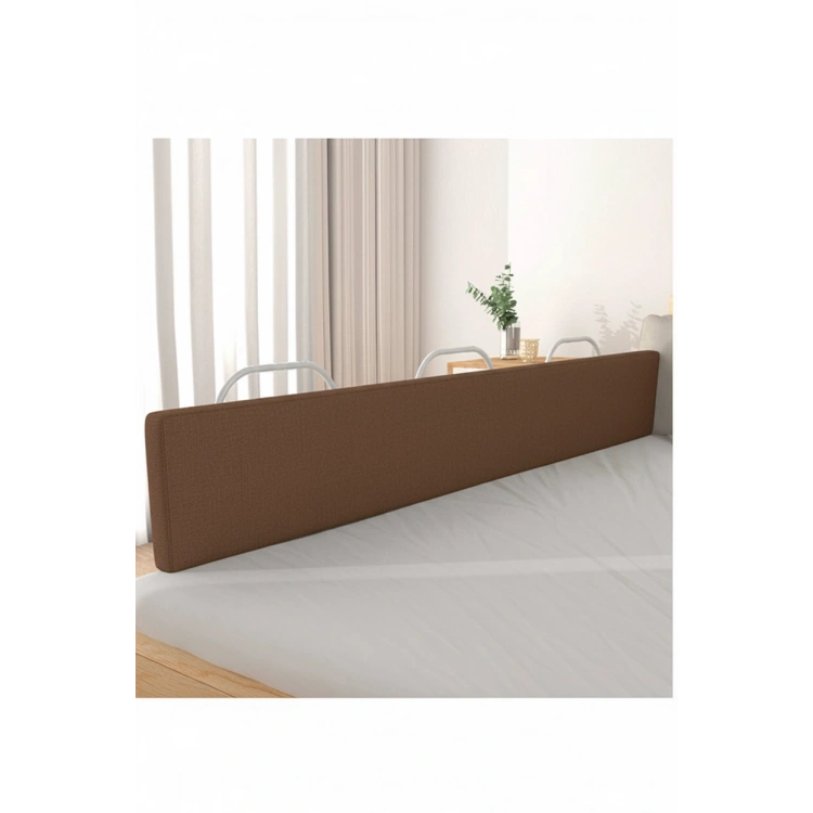 PRO Yumuşak Bebek Güvenlik Yatak Bariyeri Yatak Korkuluğu 200 Cm Tek Parça KAHVE