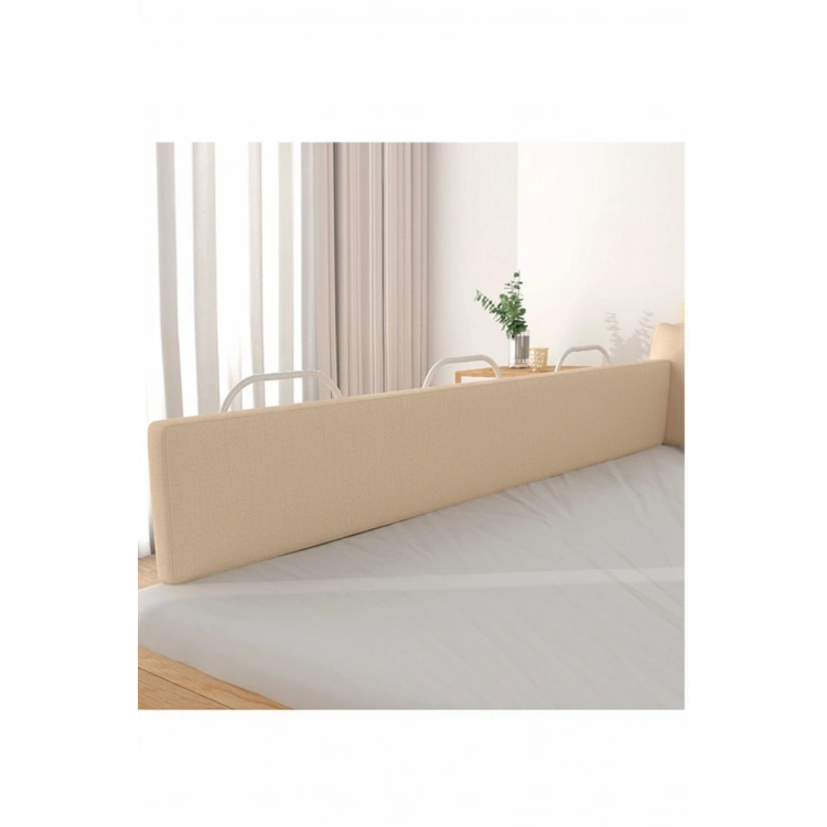 PRO Yumuşak Bebek Güvenlik Yatak Bariyeri Yatak Korkuluğu 200 Cm Tek Parça BEJ