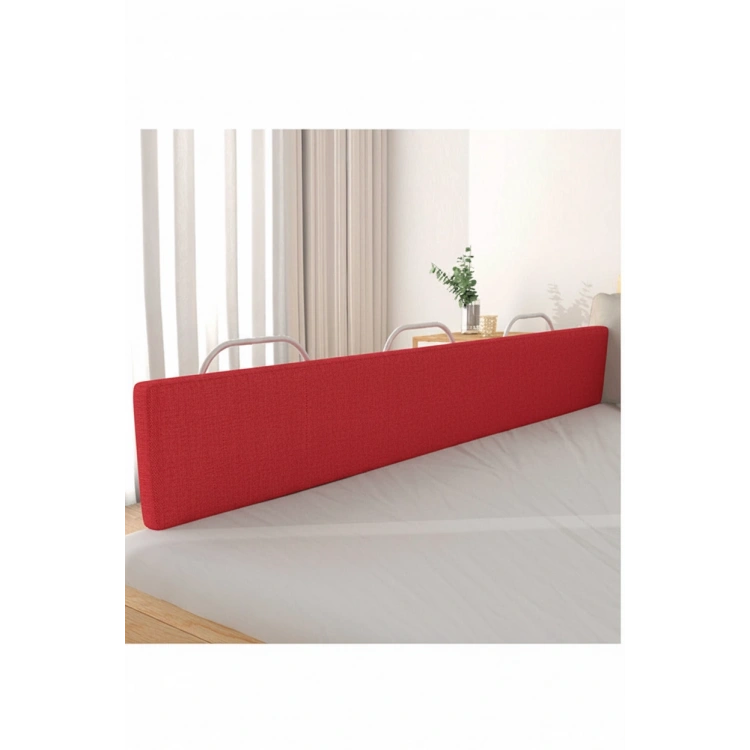 PRO Yumuşak Bebek Güvenlik Yatak Bariyeri Yatak Korkuluğu 200 Cm Tek Parça KIRMIZI